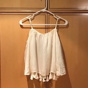 Off the shoulder white shirt